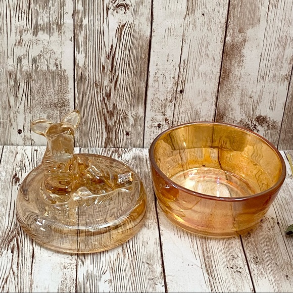 Vintage Accents Vintage Marigold Carnival Glass Scottie Dog Candy